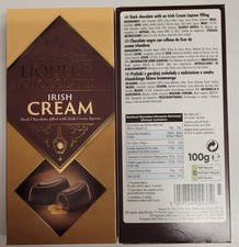 LUXURY CRAFTED IRISH CREAM LIQUEUR DARK CHOCOLATE 2 X 100gr boxes SALE GIFT £9