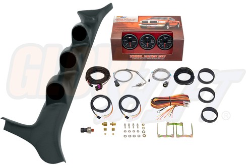 Glowshift black boost egt fuel - black, boost/egt/fuel