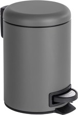 WENKO Pedal bin Leman Grey, Steel, 22.5 x 17 x 25 cm