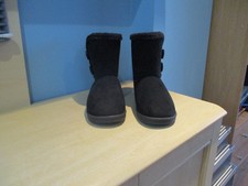 Ladies Black Faux Suede Ankle