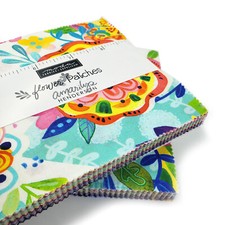 Moda Flower Patches Charm Pack 100% cotton watercolour flower fabric Amarilys