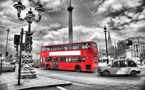 London red bus - canvas, wall