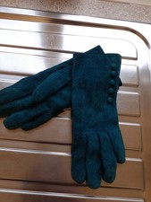 Vintage Pia Rossini Jade Suede Gloves Size M