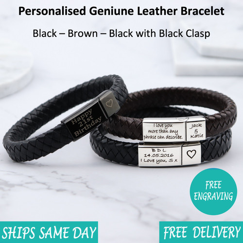 Personalised engraved leather - personalised,