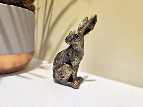 Bronze hare ornament - bronze,