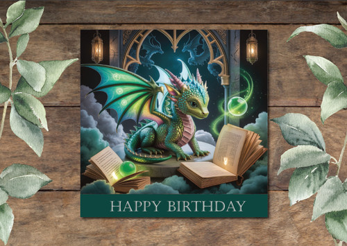 Dra 017 dragon birthday - dragon, card