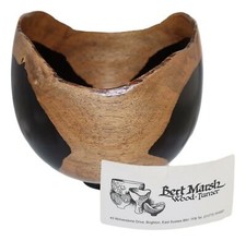 BERT MARSH - Rare African Blackwood Wooden Vase - 5" Tall - SIGNED