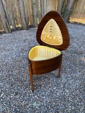Vintage mid century pebal form lift top coffee side table sewing box 