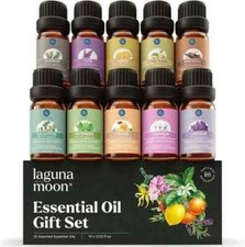 Lagunamoon Essential Oils, Top 10 Pure Aromatherapy Oils Gift Box Set