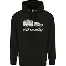 Still Out Pulling Funny Caravan Caravanning Mens 80% Cotton Hoodie