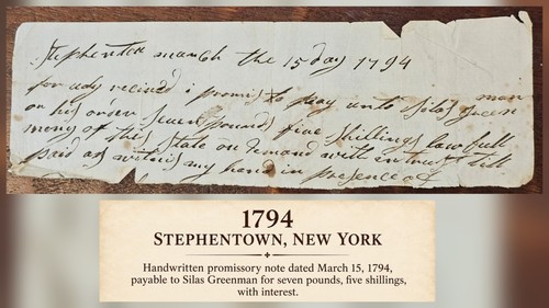 1794 stephentown promissory - stephentown, ny