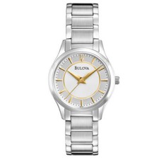 BULOVA 96L175 WOMEN'S DRESS ANALOG SILVER DIAL STAINLESS STEEL WATCH