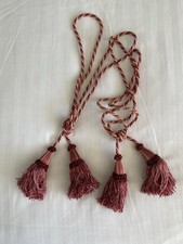 Vintage French Curtain Tie Backs Rope Tassel Country House | Pink Shades