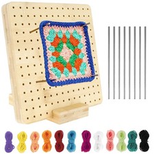 Crochet Blocking Board with 8 Needles Wooden Sturdy Embroidery for Starter Gift