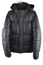 TOPMAN Black Padded Jacket size S Mens Full Zip Hooded Casual Outdoors Outerwear