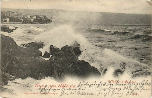 Cpa abbazia during sirocco - during,