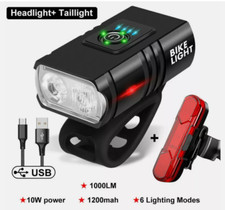 Mountain Bike Lights USB Rechargeable T6 MTB Bicycle LED Torch Front Rear Lamp