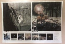Apollo 14 Vintage NASA poster c.1970s. Moon Landing. Space.