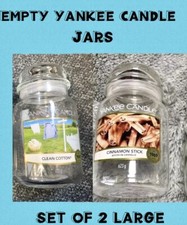 2 LARGE EMPTY CANDLE JARS-FOR