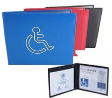 Leather DISABLED BADGE Parking Holder Cover Wallet In Black Quick Despatch UK