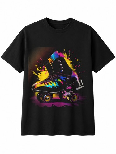Roller skates ink splash - skates, retro
