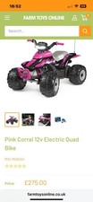 Peg Perego Corral T-Rex Kids Electrical Quad Bike Pink Very Good Cond RRP £275