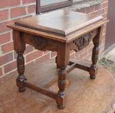 Victorian antique oak footstool stool Baroque revival solid wood antique table