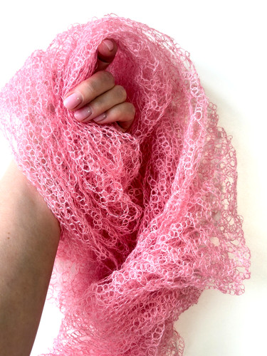 Pink mohair crochet - pink,