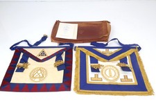 Vintage Masonic Regalia – Howe & Charnwood Lodge No 1007 – Aprons & Leather Case