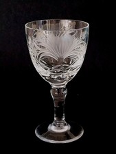 ROYAL BRIERLEY LEAD CRYSTAL HONYSUCKLE PATTERN WATER GOBLET 6 3/8" UNSIGNED