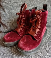 Dr Martens VELVET Boots Cherry