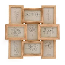 Beaded Picture Frame | 9 Multi Aperture Wall Mounted Photo Collage Frame - 45cm