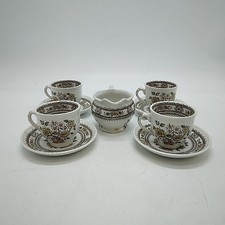 4 x Wood & Son Dorset Multicoloured Floral Pattern Teacups, Saucers, + Milk Jug