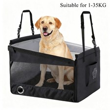 Dog Car Seat Pet Travel Carrier with Storage Pocket and Adjustable Straps Puppy