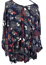 Masai Tunic L Navy Blue Red