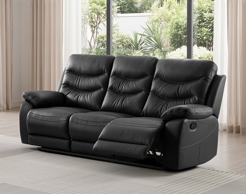 Black italian leather seater - italian,