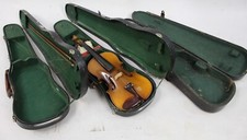 Vintage Full-Size Violin with Bow and 3 Hard Cases – For Parts or Restoration
