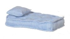 Dolls House Single Mattress & Pillow 1:12 Scale Bedroom Accessory Bed Bedding