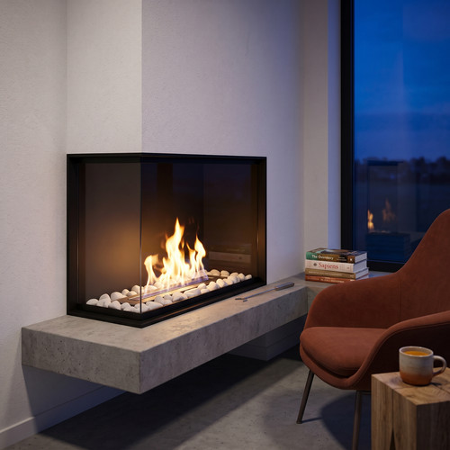 Corner bioethanol fireplace - bioethanol,