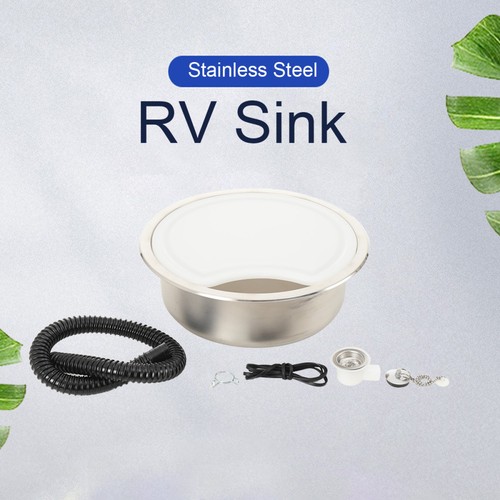 Sink 14in round stainless - rv,