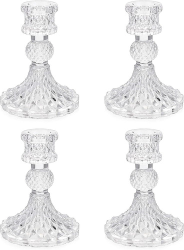 Glass candlestick holder - glass,