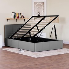 Lisbon Small Double Ottoman Bed Frame Upholstered Faux Leather Bedroom Furniture