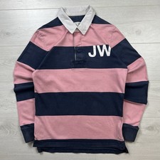 Jack Wills Striped Polo Shirt Men’s Long Sleeve Button-up Rugby Top