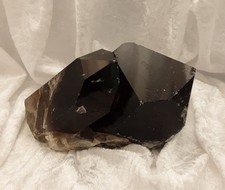Large Twin Dark Smokey Quartz Crystal Point, 4.14 Inches, 1.46 KG