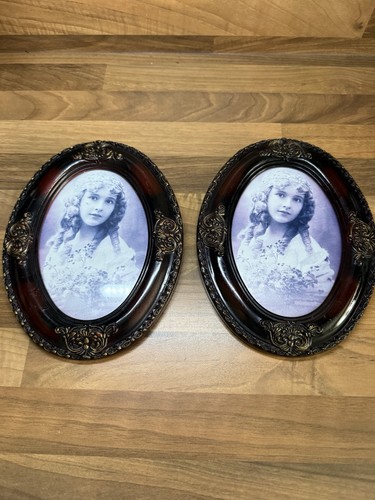 Pair vintage style oval - a,