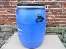1 x Blue Plastic Barrel 100Ltr Clip Top, Water Butt Storage Barrel Feed Bin 