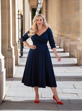 BNWT Bombshell by Katya Wildman Navy edge of the shoulder dress - size 10