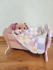 Doll wooden rocking crib - doll,