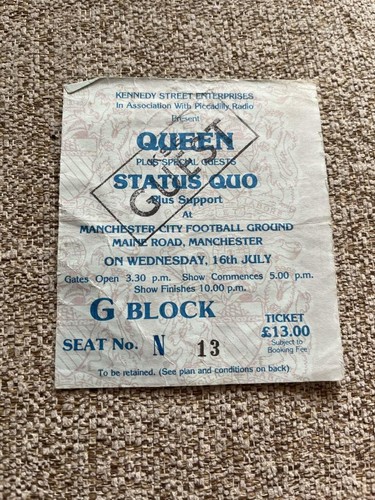Queen ticket maine road - queen,