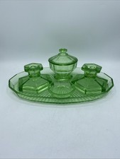 Vintage Art Deco Green Glass